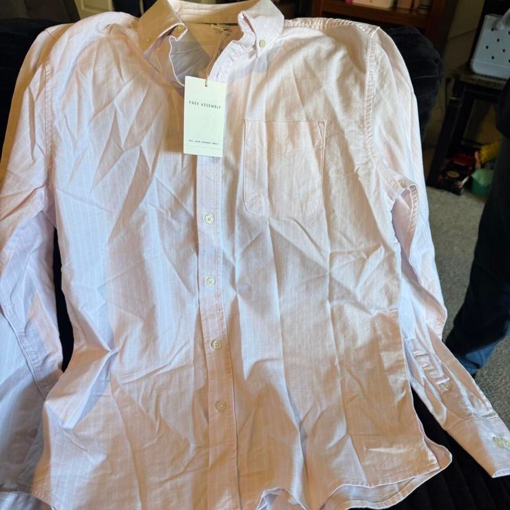 Free-assembly Men's Pink and Purple Shirt